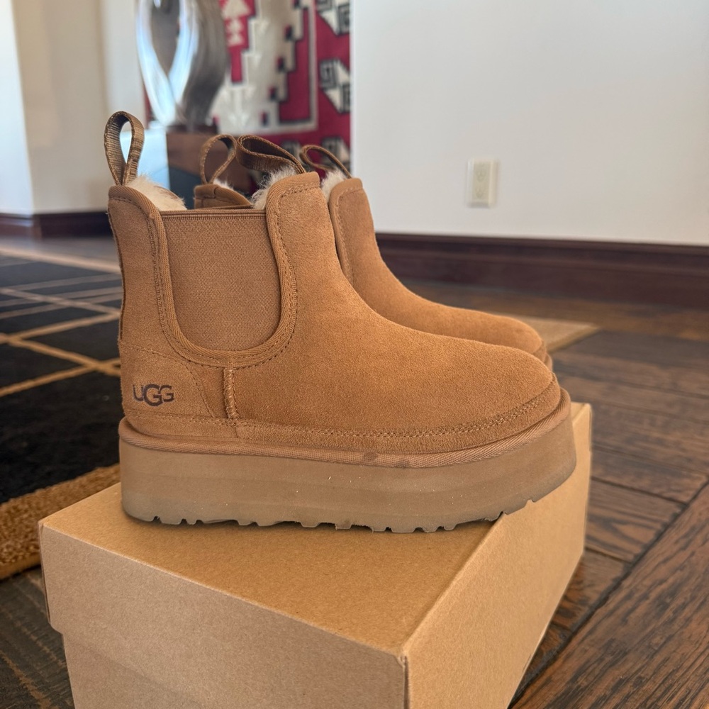 Kids Neumel Water Resistant Genuine Shearling Platform Boot